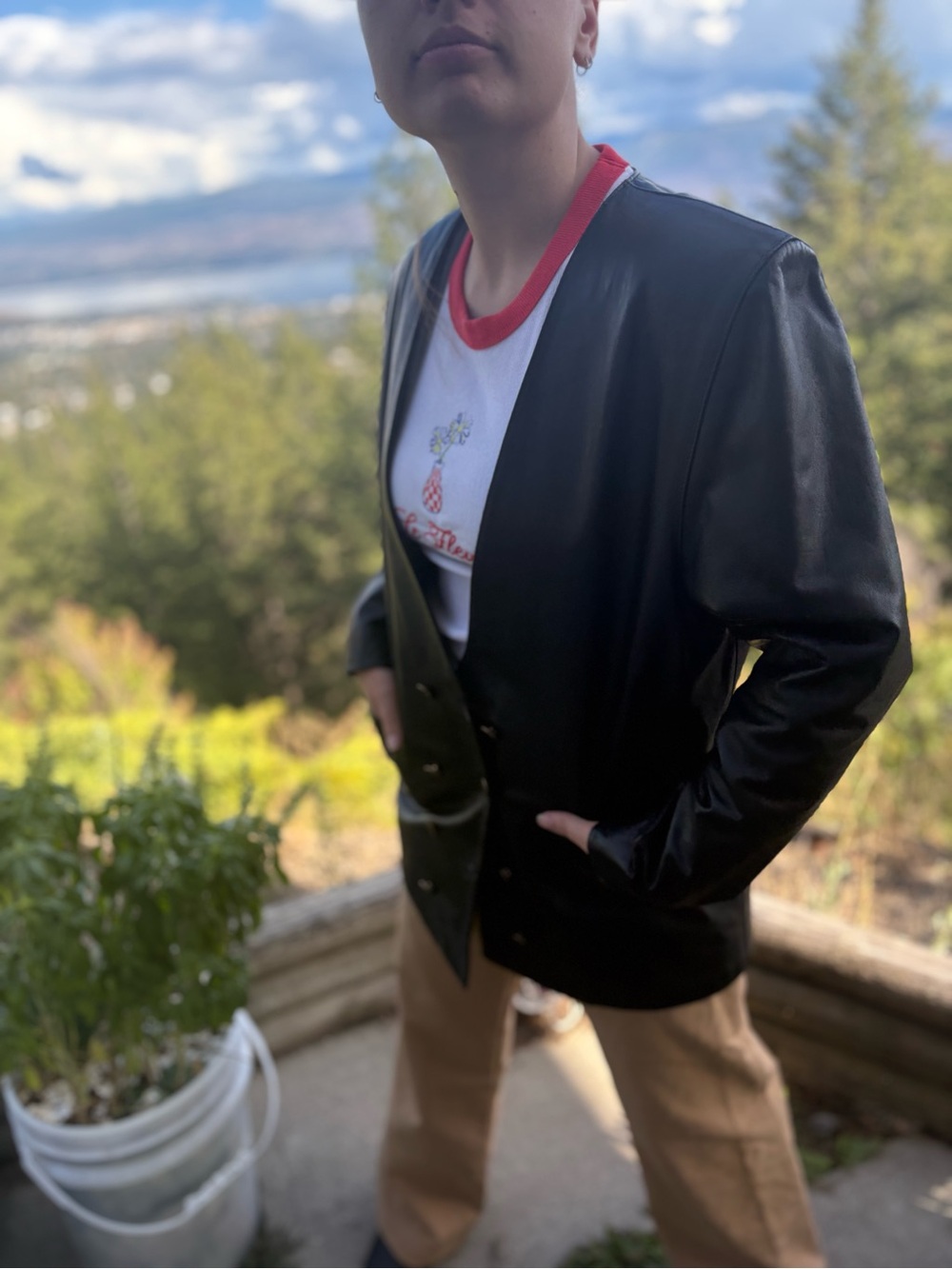 Great Vintage Genuine Leather 90s Lina Originals Leather Jacket